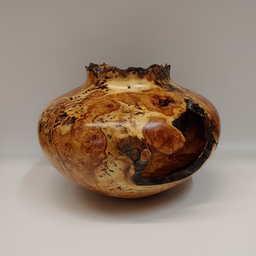 JW-201 Aspen Burl Hollowed Vessel 8x10 $550 at Hunter Wolff Gallery